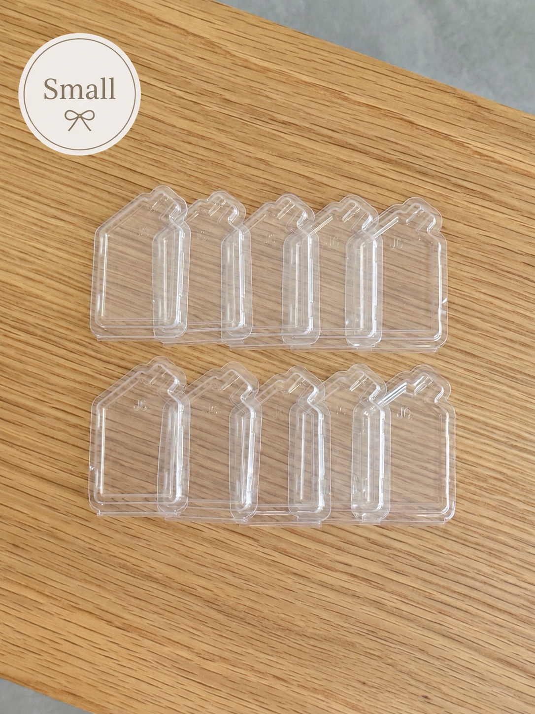 Pack of 10 small clear tag protectors